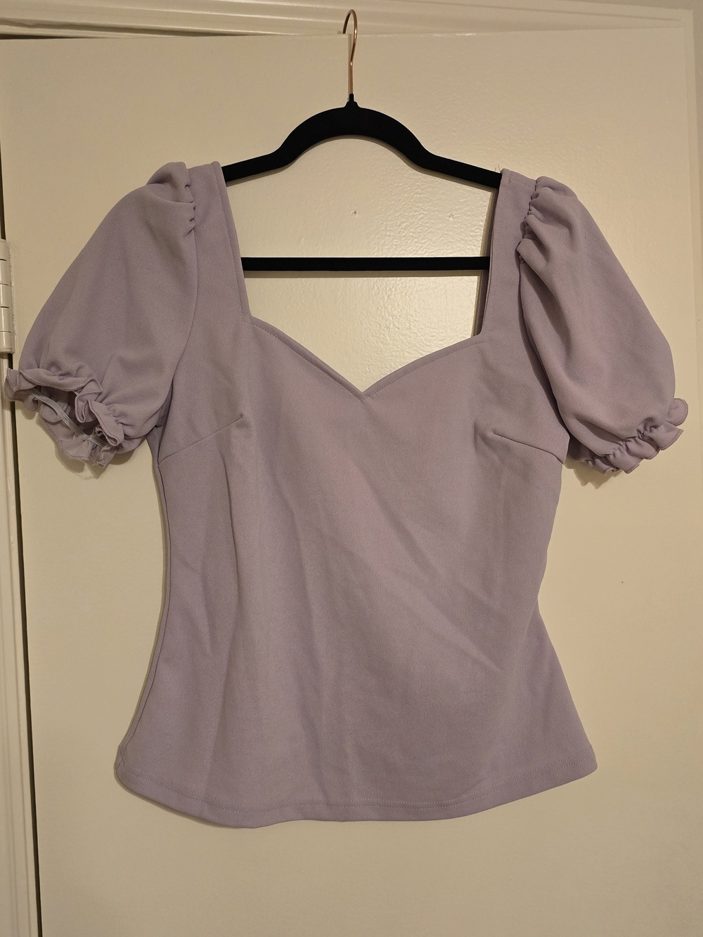 SHEIN Puff Sleeve Blouse in Purple Color Size Medium Like New